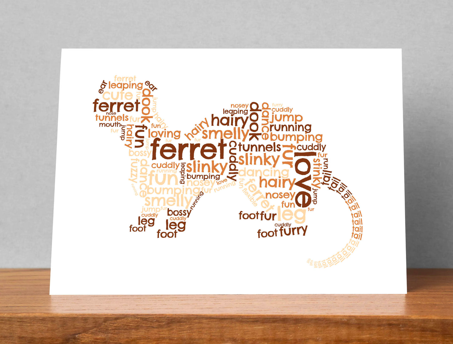 Personalised Ferret Word Art Card