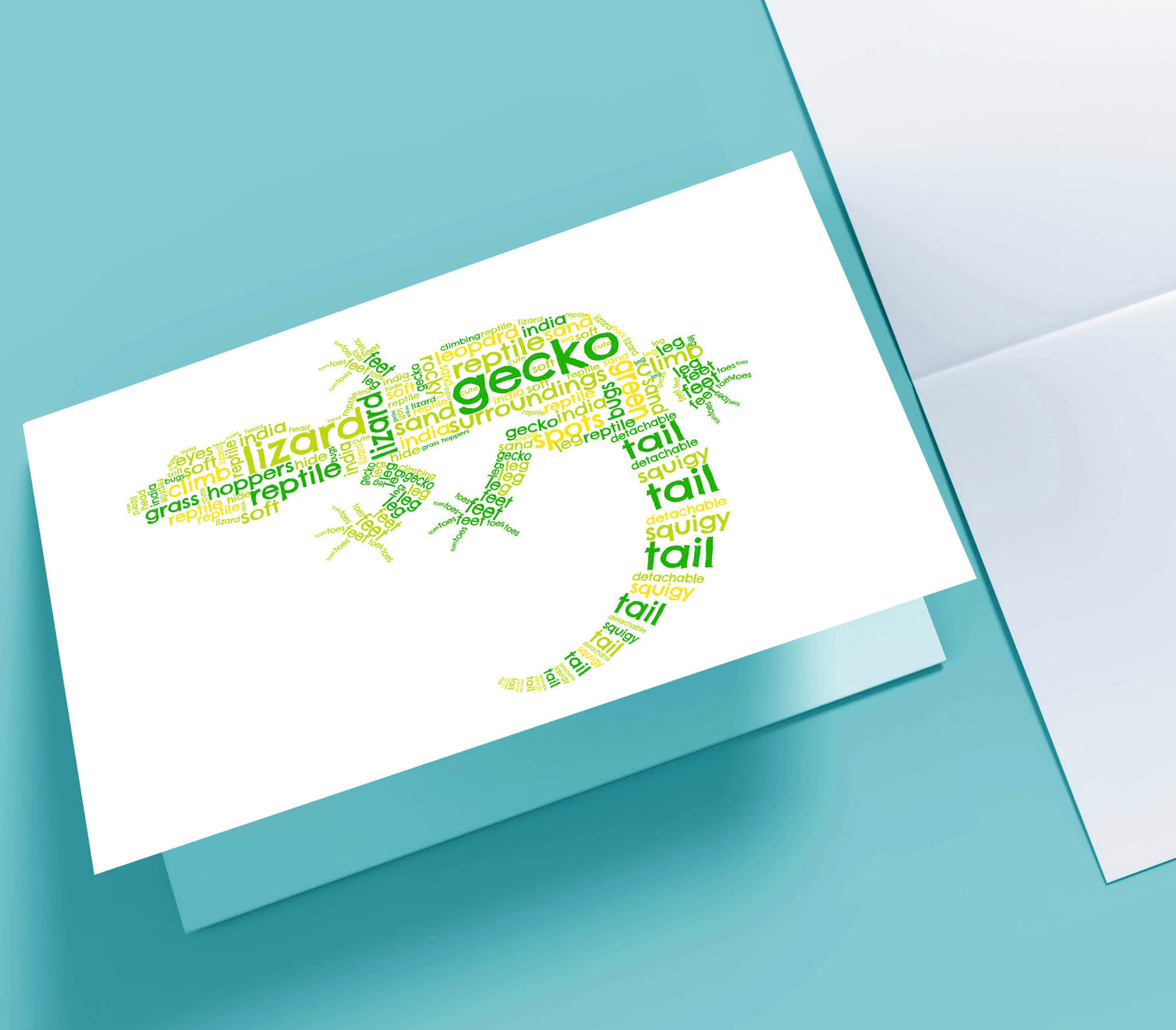 Personalised Gecko Word Art Card