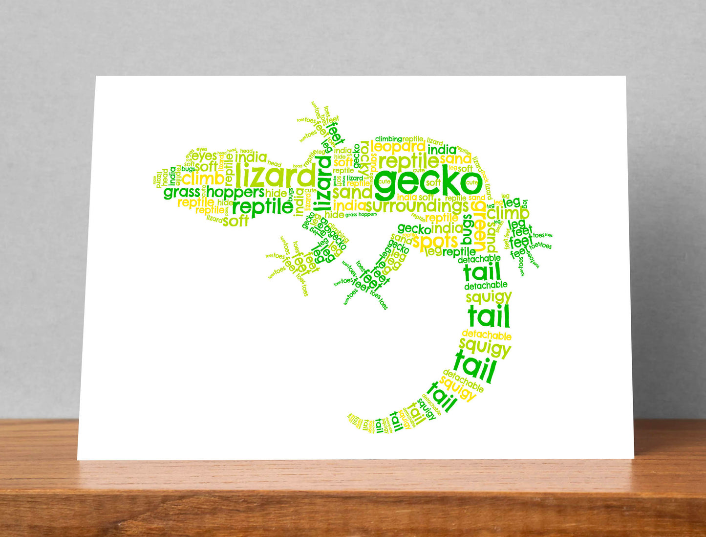 Personalised Gecko Word Art Card