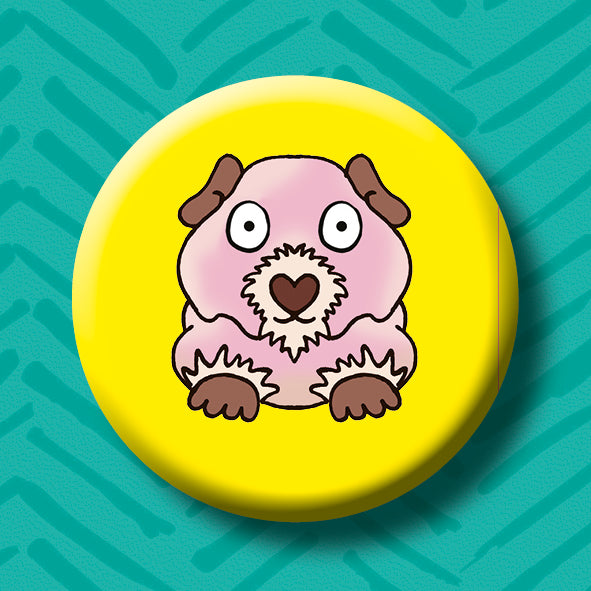 Hairless Guinea Skinny Pig Button Badge