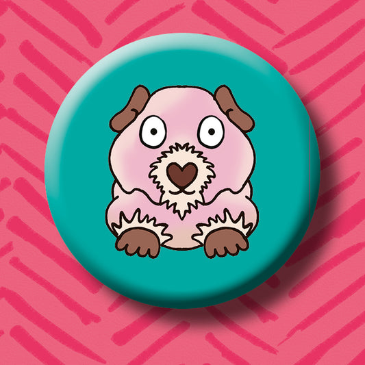 Hairless Guinea Skinny Pig Button Badge