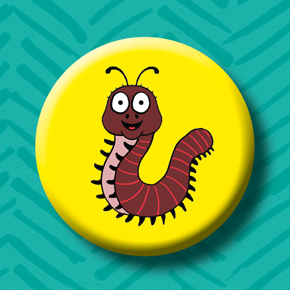 Millipede Snail Button Badge