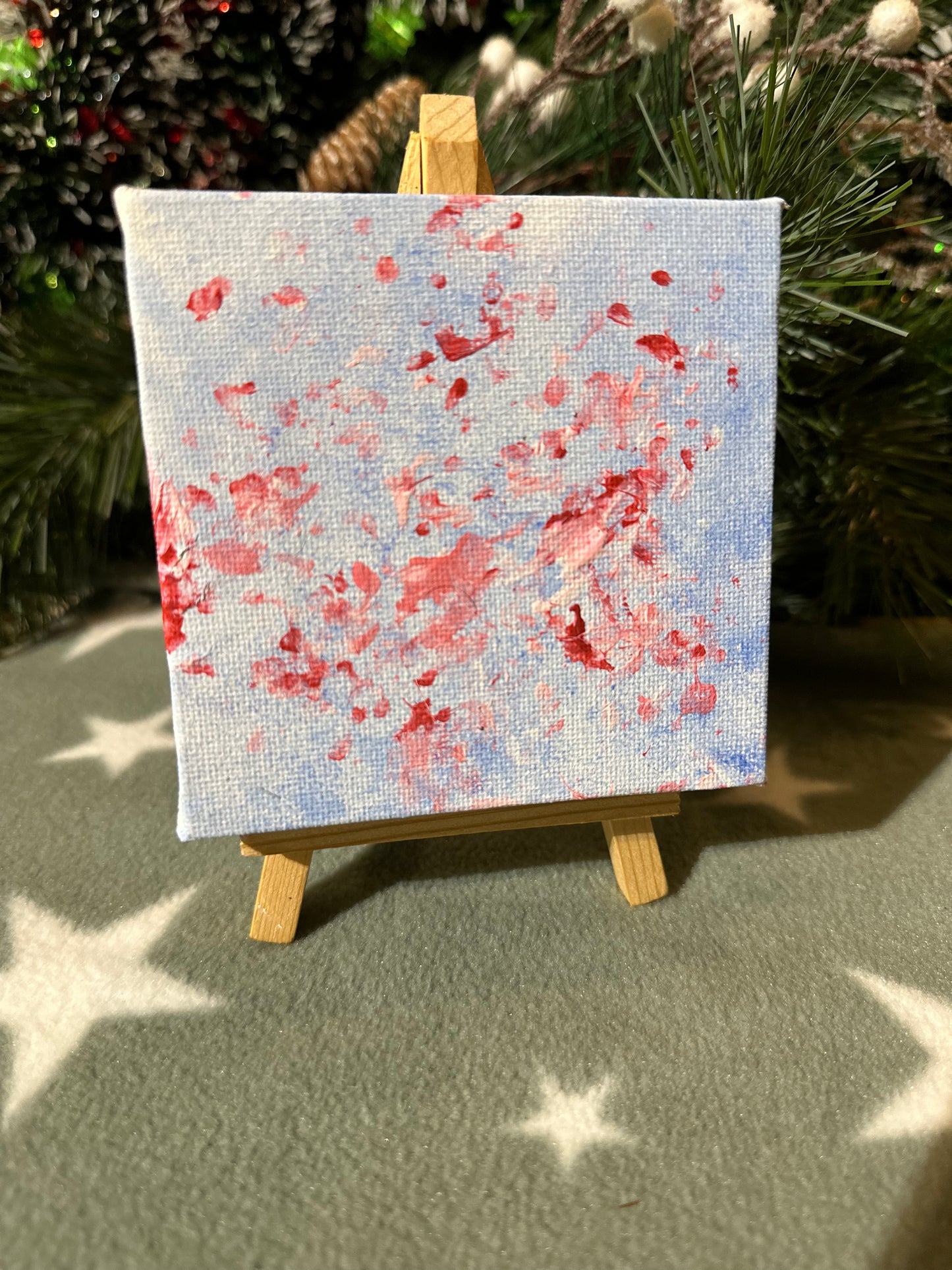 Small art canvas by Remy the rescued rat