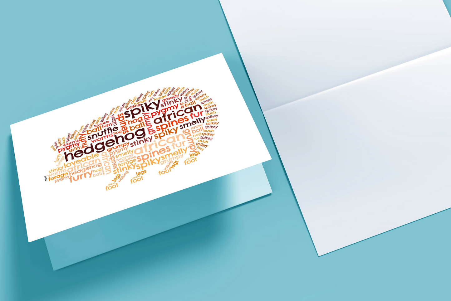 Personalised Hedgehog Word Art Card