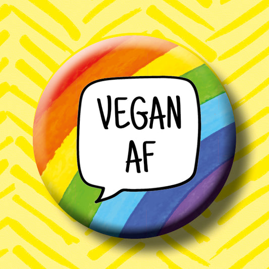 Vegan AF button badge