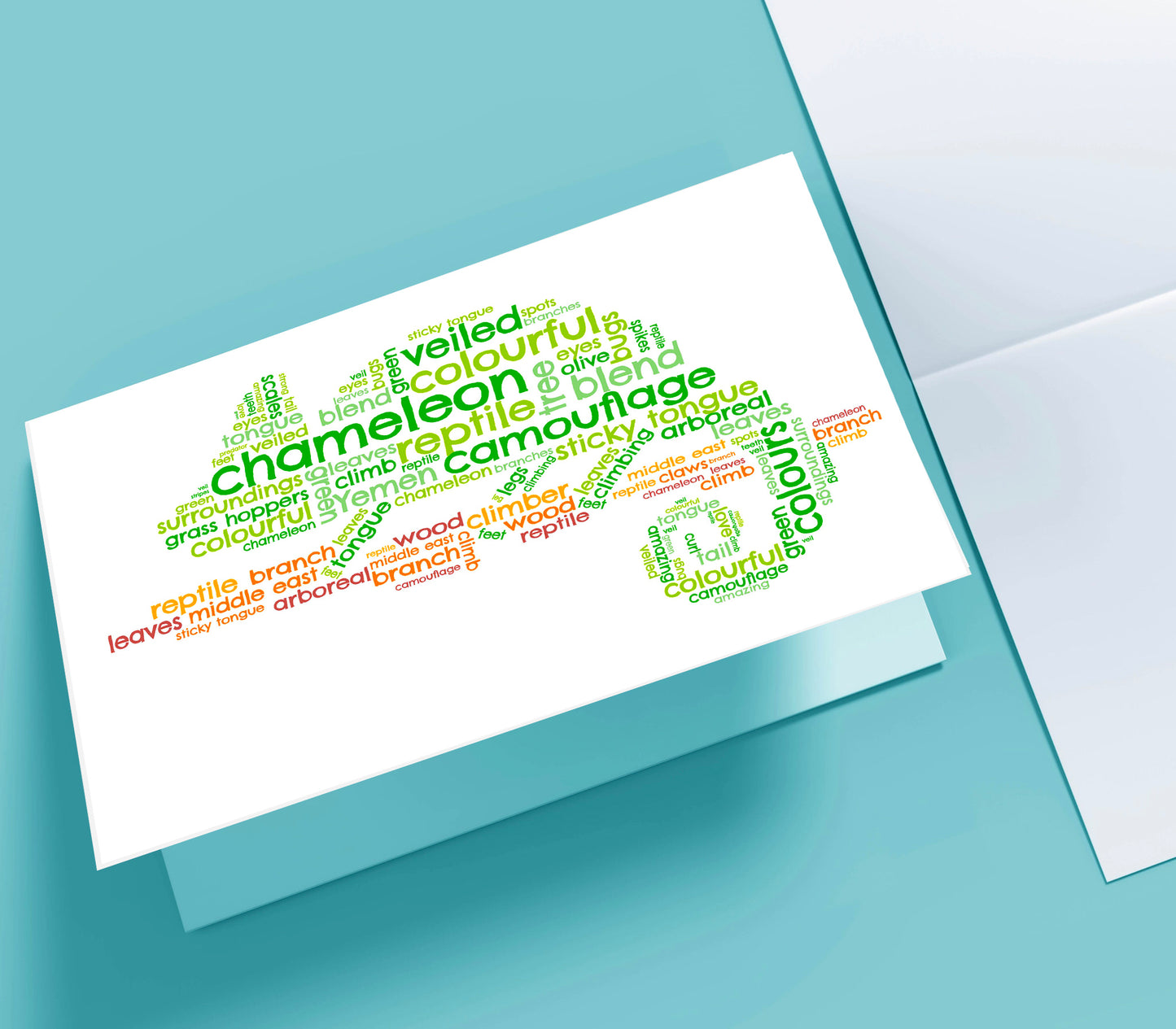 Personalised Chameleon Word Art Card