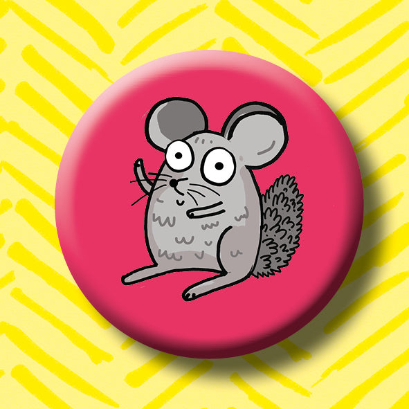 Chinchilla Button Badge