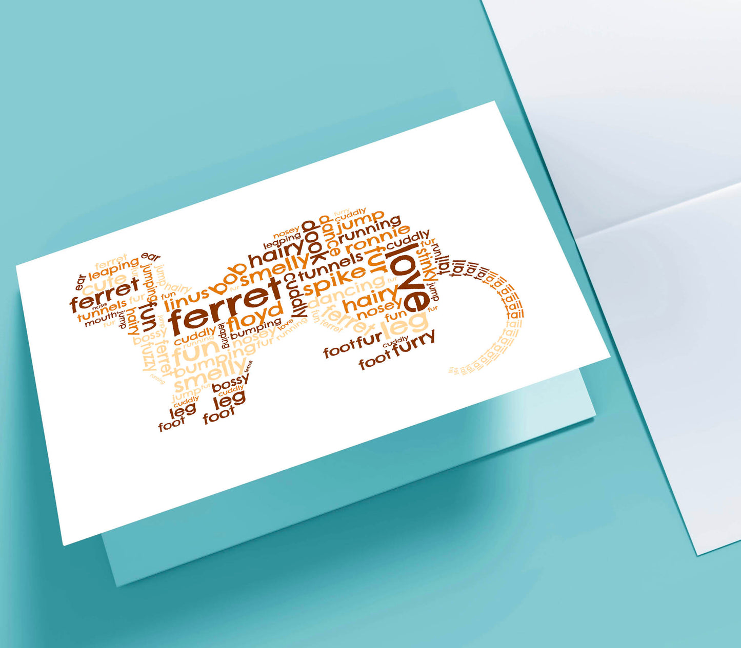 Personalised Ferret Word Art Card