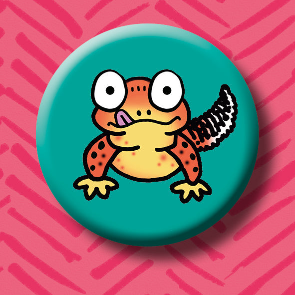 Leopard Gecko Button Badge