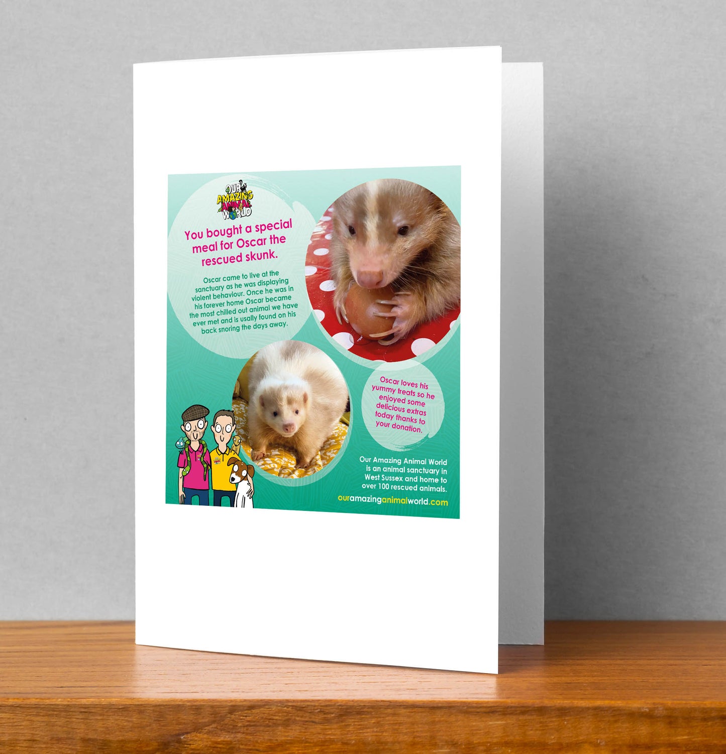 Buy a special meal card for a rescue animal